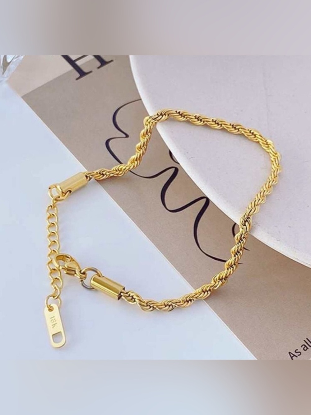 18k Gold Plated Rope Chain Bracelet